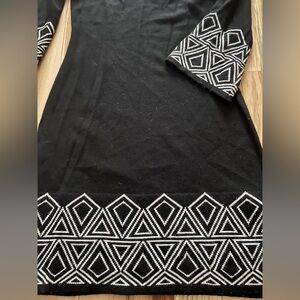 R&K Geometric Black and White Dress Women’s Small